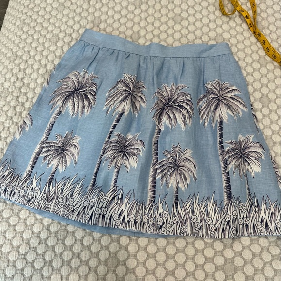 J. Crew Linen Skirt, Palm Tree Pattern, Size 10 - Picture 1 of 11